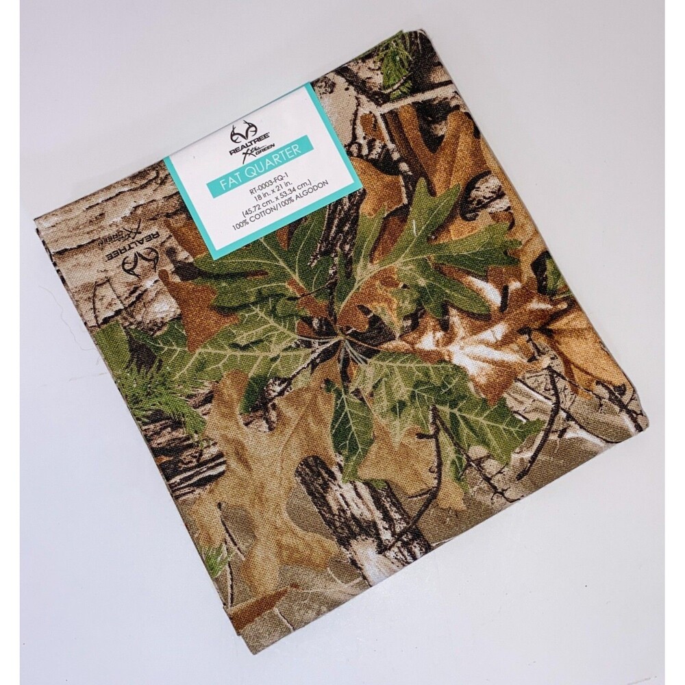 NEW RealTree Xtra Green Cotton Fat Quarter 18" x 21" Camouflage Fabric Hunting